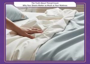 When sleep is discussed, the focus almost always falls on the mattress—firm or soft, foam or latex, premium or budget. Bed sheets are treated as an afterthought: washed, folded, and forgotten. Yet the fabric touching your skin for seven to eight hours each night influences sleep quality as much as the mattress itself. At the centre of this discussion is a misunderstood metric: thread count. Long marketed as the gold standard of luxury, higher numbers are assumed to mean better sleep. The reality is more nuanced. Thread counts matters—but not in the way most people are led to believe. What Thread Count Actually Means Thread count is the number of horizontal and vertical threads that is woven into one square inch of fabric. In theory, a higher thread count indicates a tighter weave and a smoother surface. However, beyond a certain point, higher numbers often reflect clever manufacturing techniques rather than superior quality. Sheets with extremely high thread counts—800, 1000, or even more—are frequently made using multi-ply yarns. This means multiple thinner threads are twisted together and counted as separate threads, inflating the number without improving comfort or durability. In many cases, these sheets are heavier, less breathable, and more prone to trapping heat. For most natural fibres, particularly cotton, the sweet spot lies between 300 and 500 thread count. Within this range, the fabric remains soft, breathable, durable, and comfortable against the skin. Comfort Begins at Skin Level Your mattress supports your body, but your sheets interact with your nervous system. Skin is a sensory organ, highly responsive to texture, temperature, and friction. Rough, stiff, or poorly finished sheets can trigger micro-irritations that disrupt relaxation and delay sleep onset—even if you do not consciously register discomfort. High-quality sheets feel smooth and this subtle comfort matters. Sleep is not only about falling asleep; it is about staying asleep without unnecessary awakenings. Sheets made from long-staple cotton, bamboo, linen, or high-quality blends tend to soften over time rather than degrade. This creates a consistent, predictable sleep surface that your body learns to trust. Hygiene: The Invisible Role of Sheets Fabric quality and weave determine how well sheets clean and dry. Breathable fabrics with balanced thread count allow moisture to evaporate, limiting microbial growth. Dense, inferior weaves retain heat and humidity—even after washing. For people with sensitive skin, allergies, acne, or respiratory issues, this matters greatly. Clean, breathable sheets are not a luxury; they are a health essential. Temperature Regulation and Sleep Quality Body temperature naturally drops during sleep. Sheets that interfere with this process can lead to restless nights, night sweats, and frequent awakenings. This is where thread count, fibre type, and weave intersect. Contrary to popular belief, higher thread count does not equal better temperature regulation. In fact, very dense weaves restrict airflow. Breathability comes from fibre quality and weave structure, not sheer thread volume. Aesthetics and Psychological Comfort Sleep is not purely physical. The bedroom’s visual and tactile environment shapes how quickly the mind unwinds. Well-fitted, colour-coordinated, and calming sheets create a sense of order and comfort. Crisp sheets signal cleanliness and care. Wrinkled, ill-fitting, or faded bedding creates subtle mental distraction, making the bed feel less inviting over time. A well-made bed is not about perfection—it is about psychological readiness for rest. Why Sheets Deserve Equal Attention A premium mattress paired with poor-quality sheets is an incomplete sleep system. Sheets influence comfort, hygiene, temperature regulation, and mental relaxation—every night, without exception. Thread count should be seen as a guideline, not a goal. Fiber quality, weave type, breathability, and finish matter more than inflated numbers on packaging.