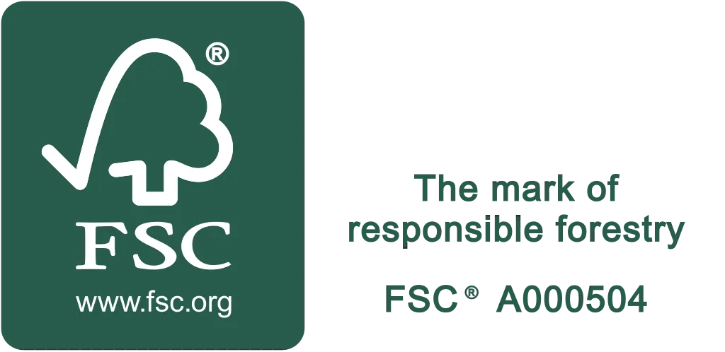 FSC certification logo for responsibly sourced materials
