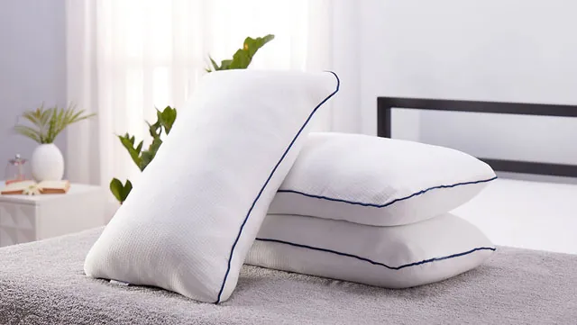 Micro fibre pillow with extra filling for plush comfort